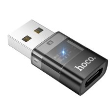 Перехідник HOCO UA36C USB male to C female USB2.0 transparent adapter black new