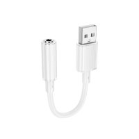 Перехідник USB M/3.5 мм AUX F 15 см BOROFONE BV22 Lemon білий