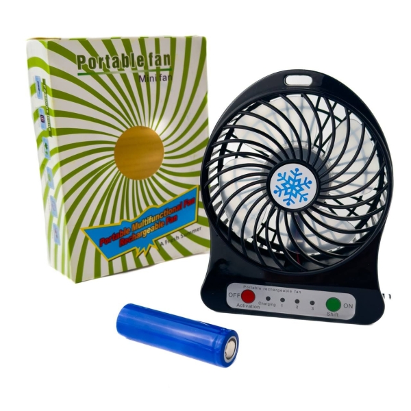 Вентилятор настільний Portable Mini Fan діаметр 10 см чорний