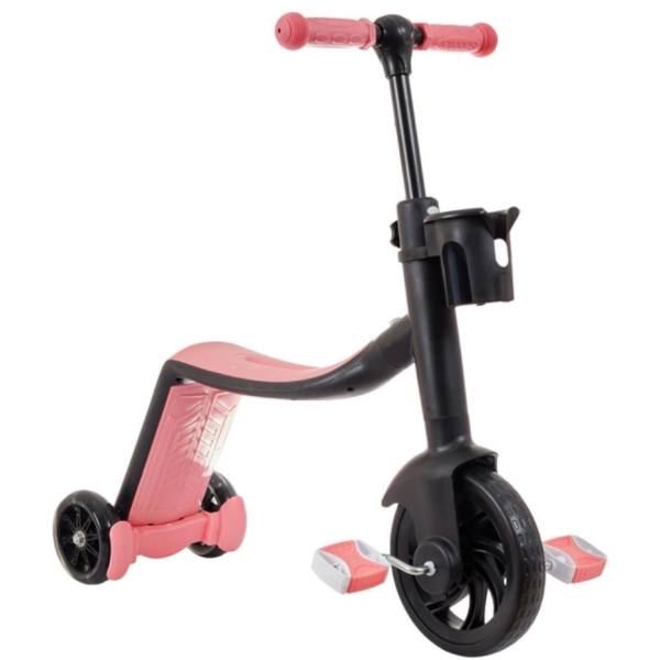 Самокат-велобіг дитячий 3в1 Scooter з педалями рожевий