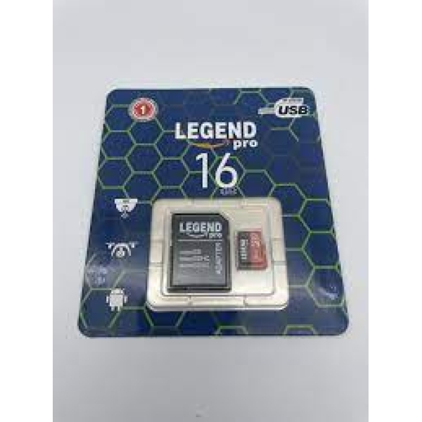 / Карта пам'яті microSDHC Legend Pro 16 Гб, Class 10, з адаптером, чорний