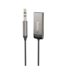 Bluetooth-ресивер HOCO E78 Benefit car AUX BT receiver with cable Black Metal Gray new