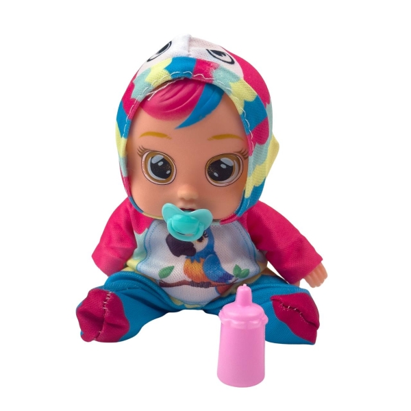 Пупс Cry Babys 18837-4 у рожево-блакитному комбінезоні з аксесуарами шарнірний 14 см