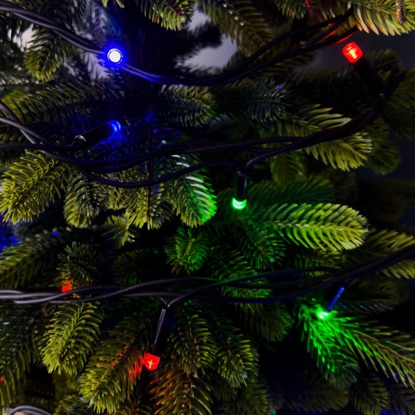 Світлодіодна гірлянда-нитка вулична чорний дріт 100 LED Euro Led ліхтарики 10 м мульти