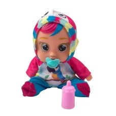 Пупс Cry Babys 18837-4 у рожево-блакитному комбінезоні з аксесуарами шарнірний 14 см