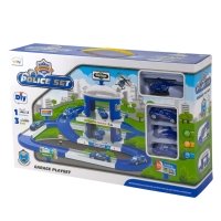 Іграшковий набір Паркінг G74-75-7688 Police 2 поверхи блакитний з білим