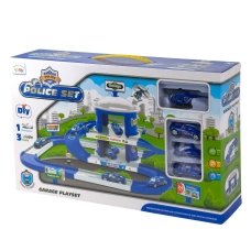 Іграшковий набір Паркінг G74-75-7688 Police 2 поверхи блакитний з білим