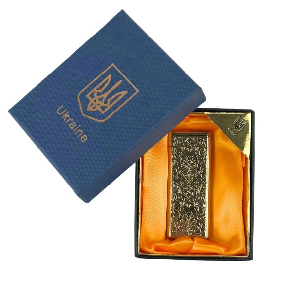 Запальничка газова турбо 1-16 кремнієвий підпал метал золотистий