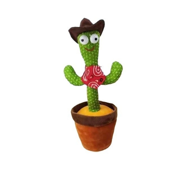 Інтерактивна іграшка-повторюшка Кактус у капелюсі світлові ефекти 31 см різнобарвний