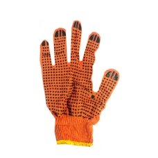/ Рукавички бавовняні робочі з ПВХ точкою 12 шт/уп, помаранчевий