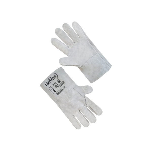 / Рукавички зварювальника Крага 4 розмір (XL), без підкладки, короткі, 27 см, сірий