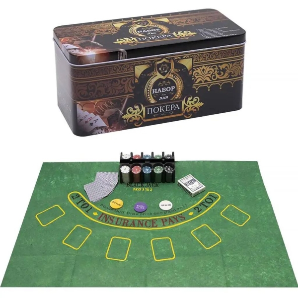 Набір для покеру в коробці 200 фішок