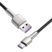 Кабель USB/Type-C 0.25 м Baseus Metal 66 Вт чорний зі сріблястим