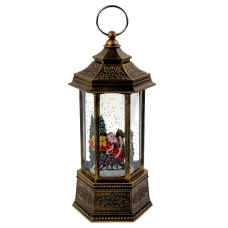 Нічник музичний новорічний LED Ліхтар HC-D004 USB від батарейок 12 х 11 х 27 см коричневий