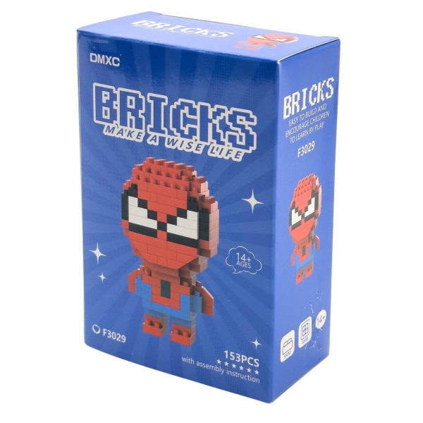 Конструктор піксельний Bricks 3029-F Людина Павук 153 деталі