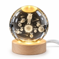 Нічний LED Crystal Ball USB Космос 8 см прозорий