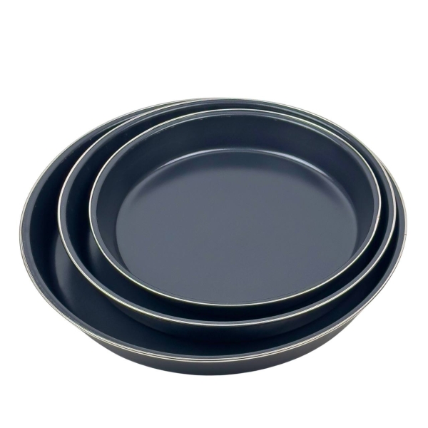 Набір форм для випікання 3 шт Empire 9841 Ред антипригарне покриття кругла чорний