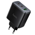 Зарядний блок живлення 2xType-C+USB HOCO C160A Upgrade 65 W 5 V 3 A чорний