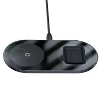 Зарядний пристрій бездротовий 2в1 Baseus Simple 18 W 2 А чорний