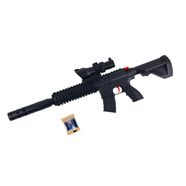 Дитячий автомат 9908 з прицілом гелеві кульки 52 см чорний