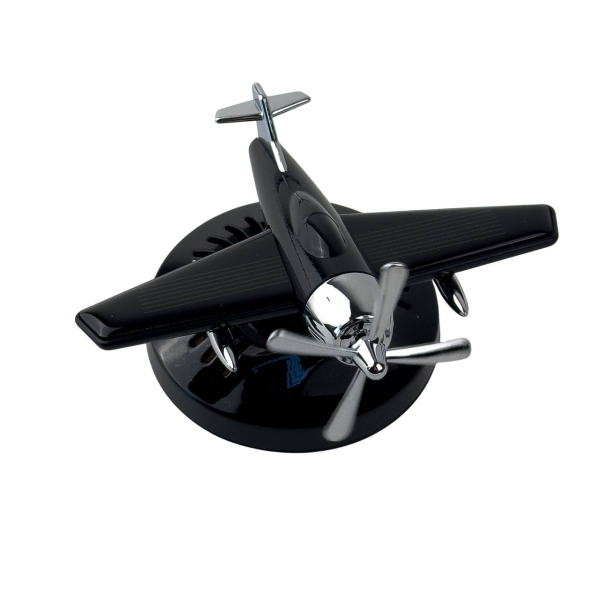 Ароматизатор для авто багаторазовий Літак Vert-12 9.5 см сонячна батарея чорний