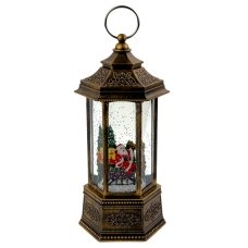 Нічник музичний новорічний LED Ліхтар HC-D004 USB від батарейок 12 х 11 х 27 см коричневий