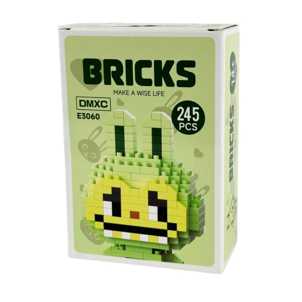 Конструктор піксельний 3060-E Labubu 245 деталей зелений