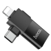 Перехідник 2в1 USB Type-C+Apple Lightning M/USB F HOCO UA17 чорний
