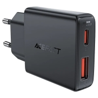 Зарядний блок живлення Type-C+USB ACEFAST A69 GaN 30 W 12 V 2.5 A чорний