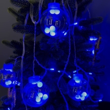 Світлодіодна гірлянда-бахрома прозорий дріт Сфера 12 LED Magic Lights 3 м синій