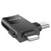 Перехідник 2в1 USB Type-C+Apple Lightning M/USB F HOCO UA17 чорний