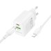 Зарядний пристрій з кабелем USB+Tурe-C/Apple Lightning 1 м BOROFONE ВN29 30 W 2.5 А 12 V білий Зарядний пристрій з кабелем USB+Tурe-C/Apple Lightning 1 м BOROFONE ВN29 30 W 2.5 А 12 V білий