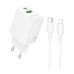 Зарядний пристрій з кабелем USB+Tурe-C/Apple Lightning 1 м BOROFONE ВN29 30 W 2.5 А 12 V білий Зарядний пристрій з кабелем USB+Tурe-C/Apple Lightning 1 м BOROFONE ВN29 30 W 2.5 А 12 V білий