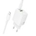 Зарядний пристрій з кабелем USB+Tурe-C/Apple Lightning 1 м BOROFONE ВN29 30 W 2.5 А 12 V білий Зарядний пристрій з кабелем USB+Tурe-C/Apple Lightning 1 м BOROFONE ВN29 30 W 2.5 А 12 V білий