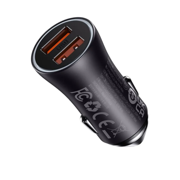 Автомобільний зарядний пристрій 2хUSB Baseus Golden Contactor 60 W чорний