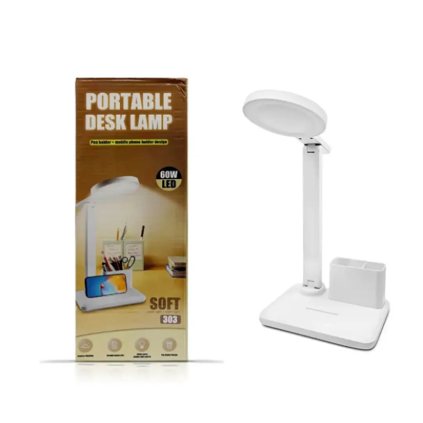 Настільна лампа LED Bailong BL-3303 з акумулятором 60 Вт білий