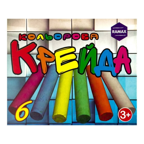 Крейда кольорова 6 шт Ramax KA-1406 кругла 6 кольорів