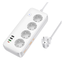 Мережевий фільтр-подовжувач 4 розетки HOCO AC22 Sunlight 3хUSB/Type 1.5 м білий