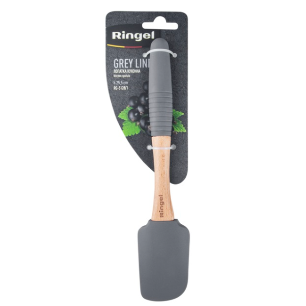 Кух.прилад RINGEL Grey line Лопатка силікон/дерево коса 25.5 см (RG-5128/1) new