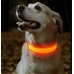 Нашийник текстильний з підсвіткою для собак XXL 60 см від батарейки жовтий