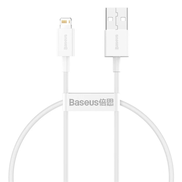 Кабель USB/Apple Lightning 0.25 м Baseus Superior 2.4 А білий