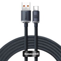 Кабель USB/Type-C 2 м Baseus Crystal Shine 100 Вт чорний