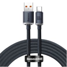 Кабель USB/Type-C 2 м Baseus Crystal Shine 100 Вт чорний