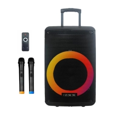 Колонка портативна ZXX 7676 Bluetooth LED FM з мікрофонами чорний