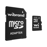 Карта пам'яті 16 GB Wibrand МicroSDНC UHS-I Сlass 10 з адаптером чорний