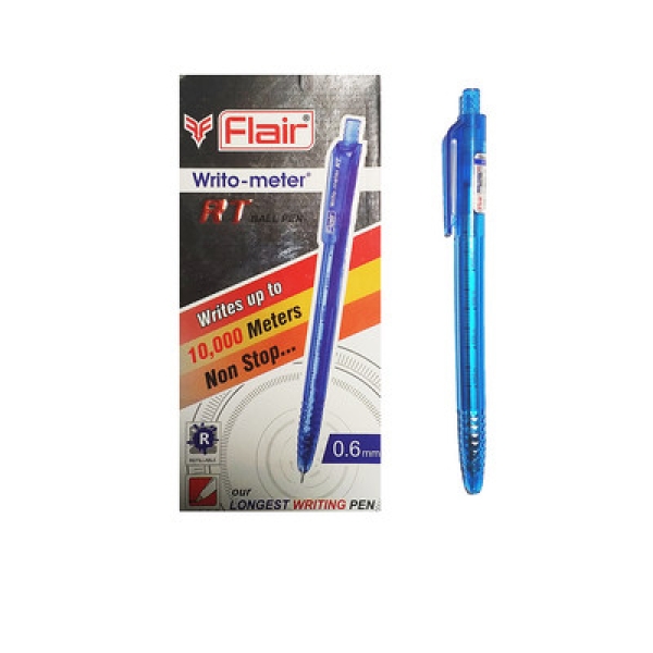 / Ручка 10 км автомат Flair JUMBO-10 км. синя  (12) (120)