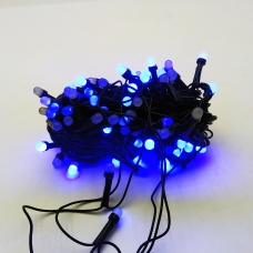 / Світлодіодна гірлянда-нитка чорний дріт 100 LED Xmas біла матова 3.5 м 8 режимів синій