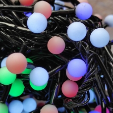 / Світлодіодна гірлянда-нитка чорний дріт 200 LED Xmas біла матова 5.5 м 8 режимів мульти