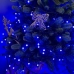 Світлодіодна гірлянда-нитка чорний дріт 300 LED Xmas кулька маленька матова 12.5 м 8 режимів синій