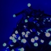 Світлодіодна гірлянда-нитка чорний дріт 300 LED Xmas кулька маленька матова 12.5 м 8 режимів синій